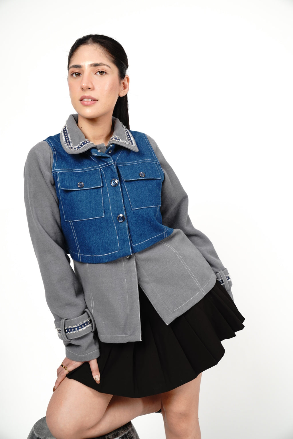 Sienna blue overlay jacket