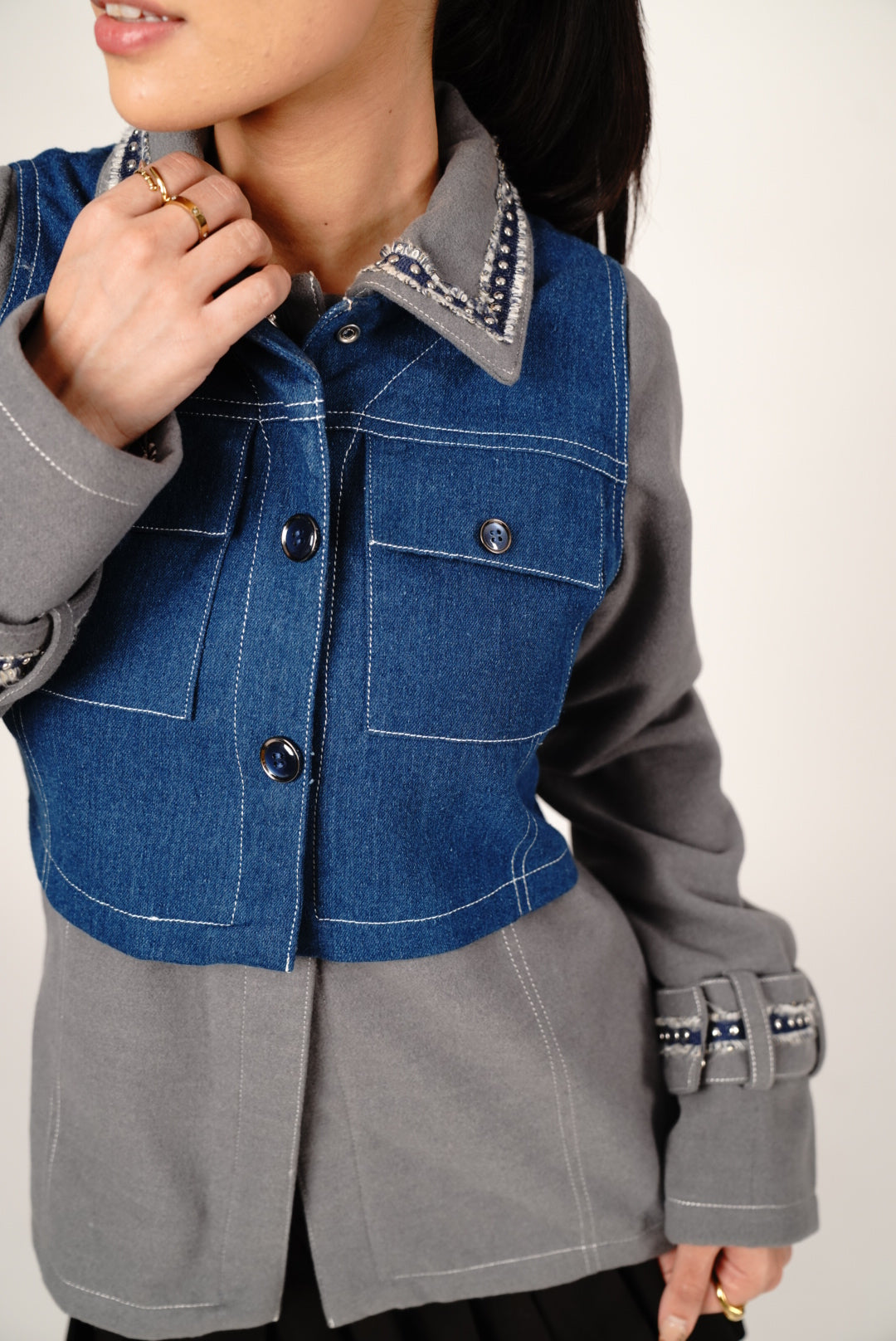 Sienna blue overlay jacket